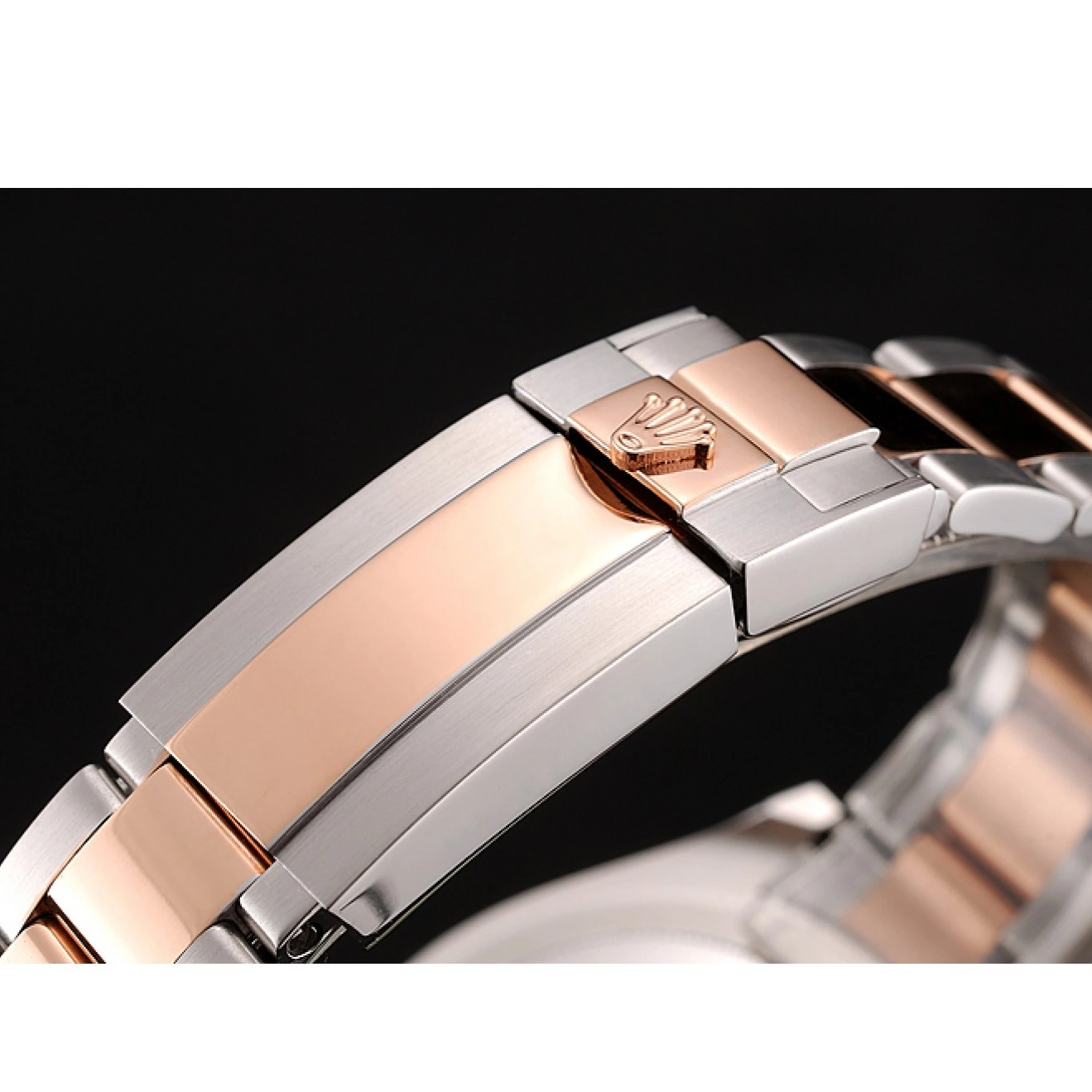 Aaa replica Master Stainless Gold Yacht Steel Tone 1453864 Bracelet Rose Rolex Dial Two 0816
